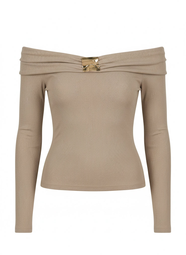 Off Shoulder Knit Top