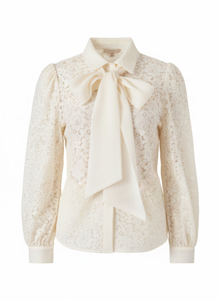 Charlotte Lace Blouse with Lavallière Bow