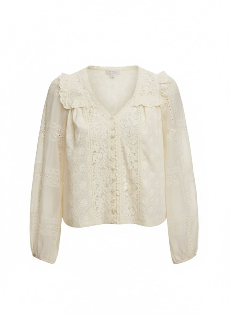 Delicate Embroidered Lace Blouse