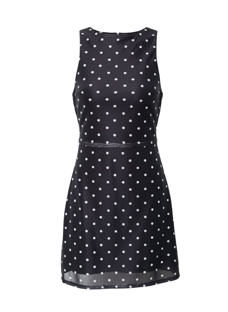 Cairo Polkadot Mesh Mini Dress
