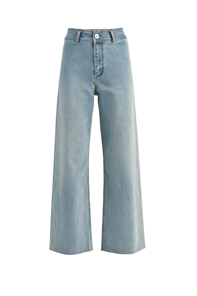 Straight Wide Leg Denim Pants