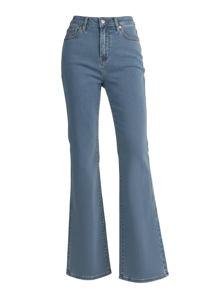 Stretched Cotton Denim Look Pants
