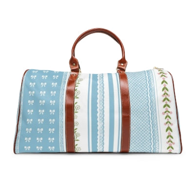Blue Striped Bow Pattern Bag