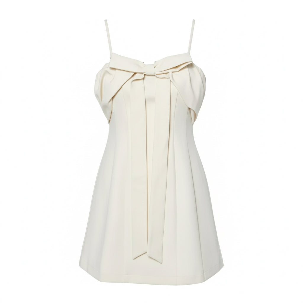 Beige Bow Dress