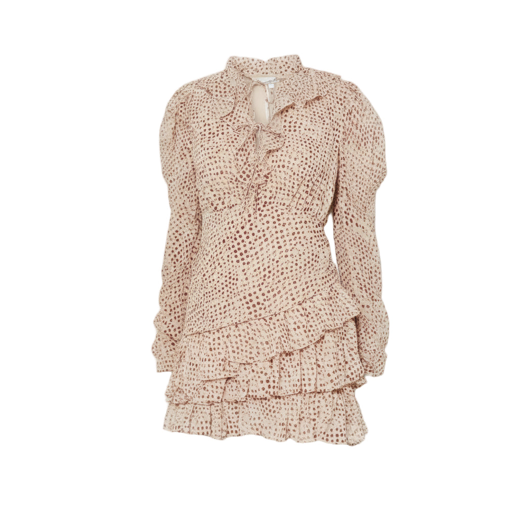 Dot Ruffle Tie Front Dress